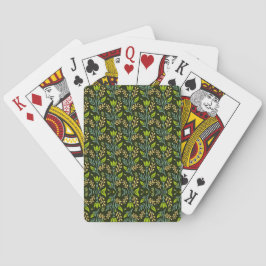 Sofisticiertes blaues und beiges Blumenmuster-Desi Spielkarten