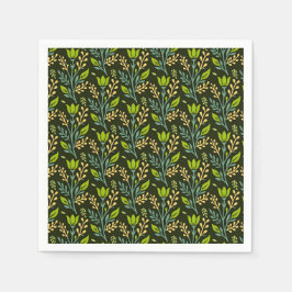 Sofisticiertes blaues und beiges Blumenmusterdesig Serviette