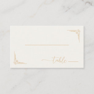 Sofistische goldene minimalistische Tischillustrat Platzkarte
