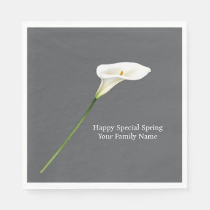Sofistische Minimalistische Weiße Calla-Lilie Serviette