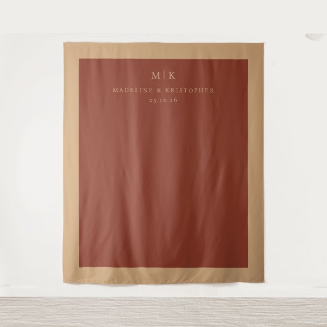 Sofistische rustikale minimalistische Typografie Wandteppich (Vorderseite)
