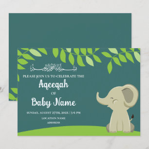 Sofort bearbeitbare Baby-Aqeeqah-Einladungskarte Einladung