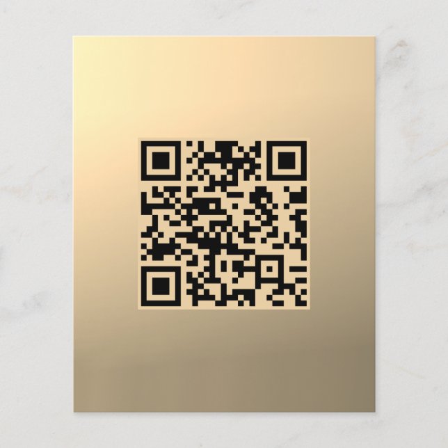 Sofort bearbeitbare QR-Code-Vorlage | Faux Gold Flyer (Vorne)