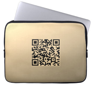 Sofort bearbeitbare QR-Code-Vorlage Faux Gold Laptopschutzhülle