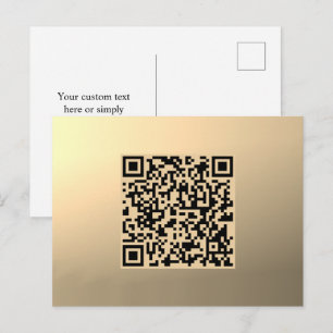 Sofort bearbeitbare QR-Code-Vorlage   Faux Gold Postkarte