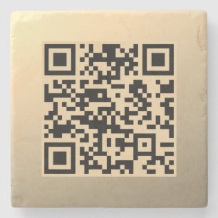 Sofort bearbeitbare QR-Code-Vorlage Faux Gold Steinuntersetzer