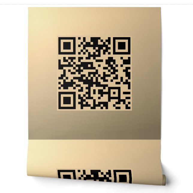 Sofort bearbeitbare QR-Code-Vorlage | Faux Gold Tapete (Abrollen)