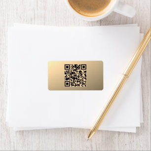 Sofort bearbeitbare QR-Codevorlage   Imitate Gold Adressaufkleber