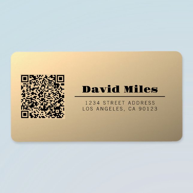 Sofort bearbeitbare QR-Codevorlage | Imitate Gold Adressaufkleber (Von Creator hochgeladen)