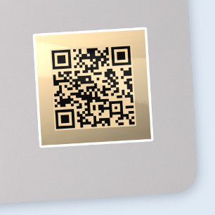 Sofort bearbeitbare QR-Codevorlage   Imitate Gold Aufkleber