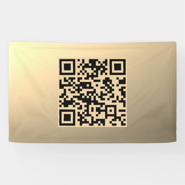 Sofort bearbeitbare QR-Codevorlage | Imitate Gold Banner (Horizontal)