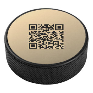 Sofort bearbeitbare QR-Codevorlage Imitate Gold Eishockey Puck