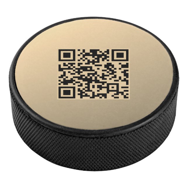 Sofort bearbeitbare QR-Codevorlage | Imitate Gold Eishockey Puck (3/4)