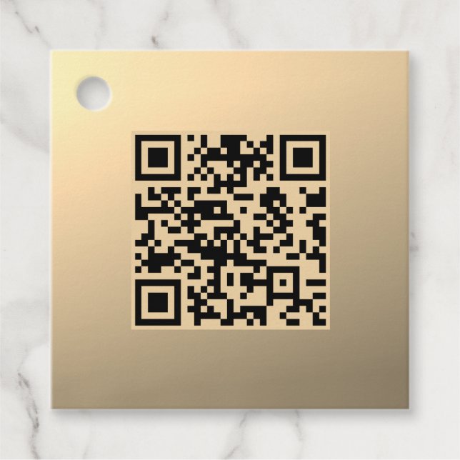 Sofort bearbeitbare QR-Codevorlage | Imitate Gold Geschenkanhänger (Vorderseite)