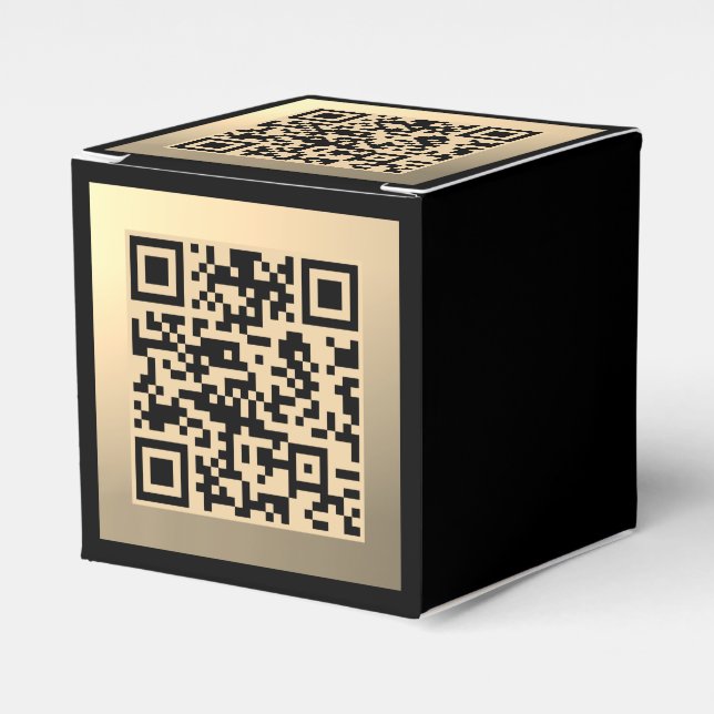 Sofort bearbeitbare QR-Codevorlage | Imitate Gold Geschenkschachtel (Vorderseite)
