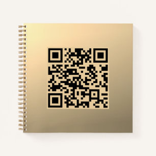 Sofort bearbeitbare QR-Codevorlage Imitate Gold Notizbuch