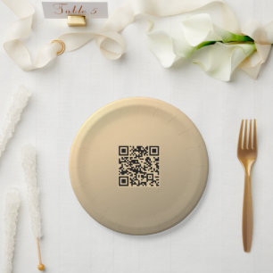 Sofort bearbeitbare QR-Codevorlage Imitate Gold Pappteller