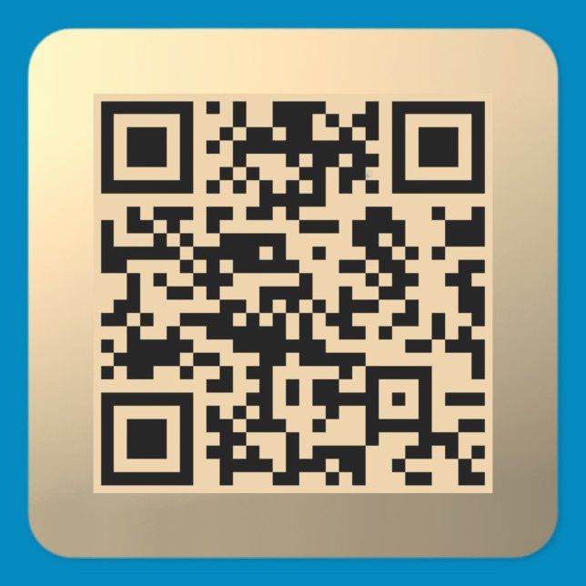 Sofort bearbeitbare QR-Codevorlage | Imitate Gold Quadratischer Aufkleber (Von Creator hochgeladen)