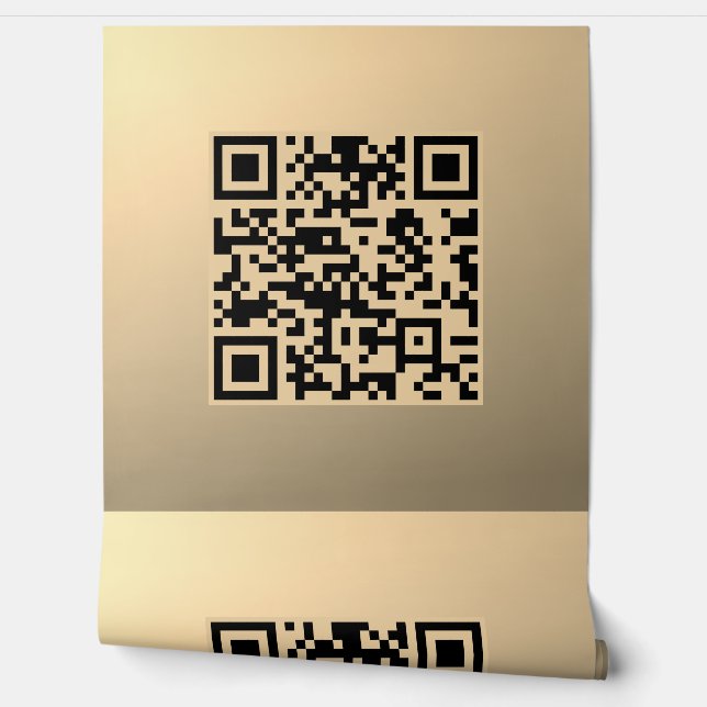 Sofort bearbeitbare QR-Codevorlage | Imitate Gold Tapete (Abrollen)