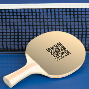 Sofort bearbeitbare QR-Codevorlage Imitate Gold Tischtennis Schläger