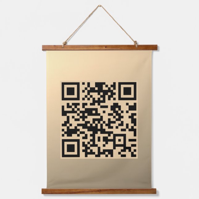 Sofort bearbeitbare QR-Codevorlage | Imitate Gold Wandteppich Mit Holzrahmen (Vorderseite)