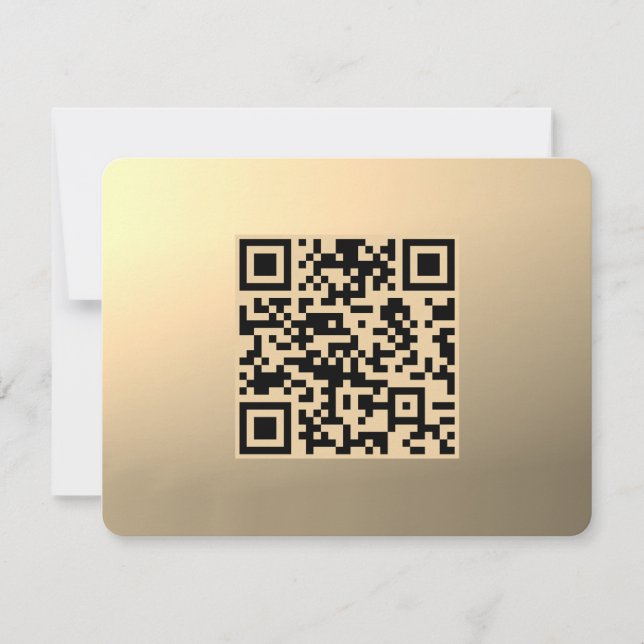 Sofort editierbare QR-Code-Vorlage | Faux Gold Dankeskarte (Vorderseite)