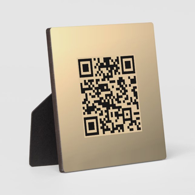 Sofort editierbare QR-Code-Vorlage | Faux Gold Fotoplatte (Vorderseite)