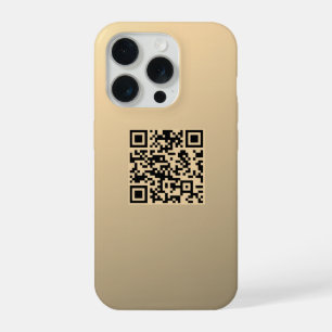 Sofort editierbare QR-Code-Vorlage Faux Gold iPhone 15 Pro Hülle