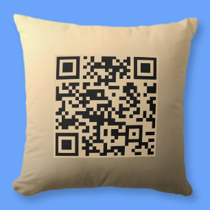 Sofort editierbare QR-Code-Vorlage   Faux Gold Kissen