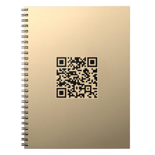 Sofort editierbare QR-Code-Vorlage | Faux Gold Notizblock (Vorderseite)