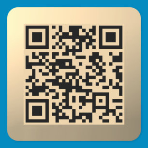 Sofort editierbare QR-Code-Vorlage Faux Gold Quadratischer Aufkleber