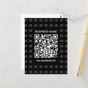 Sofort erstellbarer scannbarer QR-Code und Logomus Postkarte