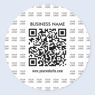 Sofort erstellbarer scannbarer QR-Code und Logomus Runder Aufkleber