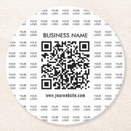 Sofort erstellbarer scannbarer QR-Code und Logomus Runder Pappuntersetzer