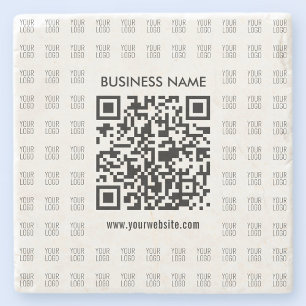 Sofort erstellbarer scannbarer QR-Code und Logomus Steinuntersetzer
