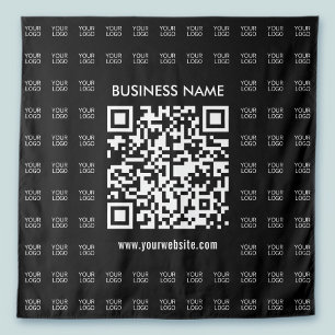 Sofort erstellbarer scannbarer QR-Code und Logomus Wandteppich