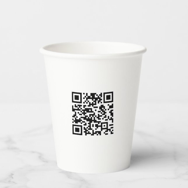 Sofort erstellten QR-Code (durch Eingabe Ihrer URL Pappbecher (Vorderseite)