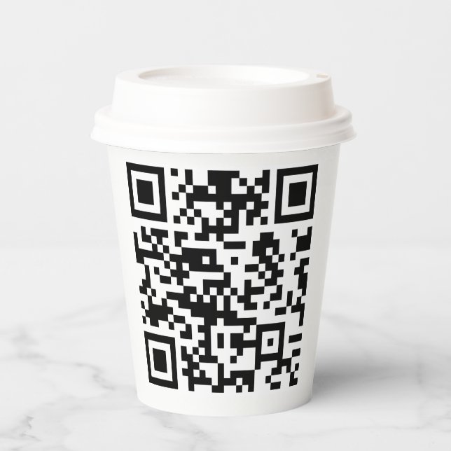 Sofort erstellten QR-Code (durch Eingabe Ihrer URL Pappbecher (Vorderseite)