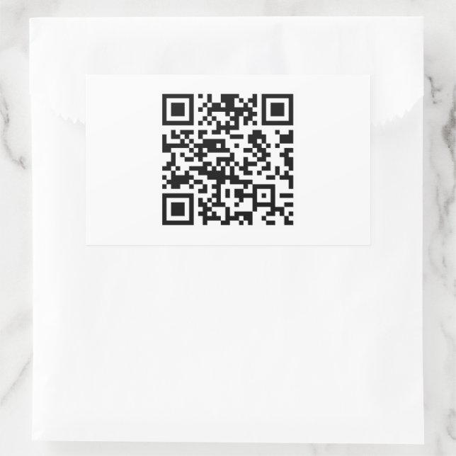 Sofort erstellten QR-Code (durch Eingabe Ihrer URL Rechteckiger Aufkleber (Tasche)