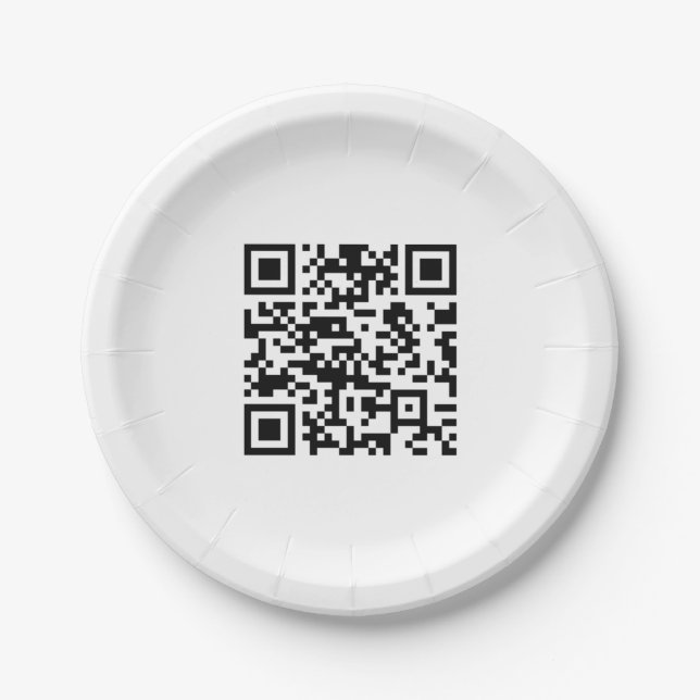 Sofort erstellter QR-Code (durch Eingabe Ihrer URL Pappteller (Vorderseite)