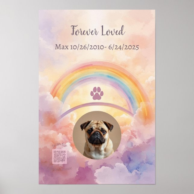 Sofortdownload Druckbare Regenbogenbrücke Hund Poster (Vorne)