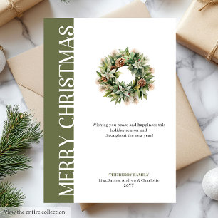 Sofortige erdige Farben Weihnachtsgruß  Feiertagskarte