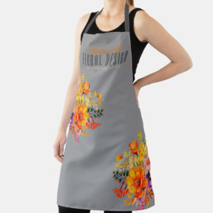 Sofortige Florale Gestaltung Graue Orange Blumen  Schürze