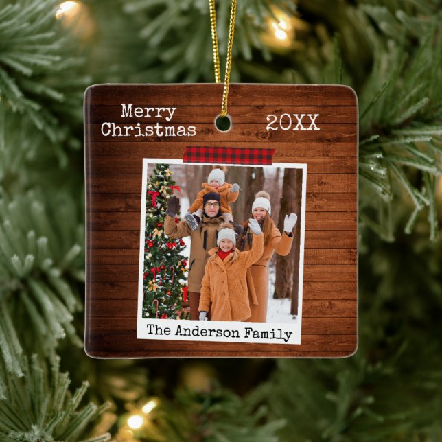 Sofortige Foto-Stilrichtung des Karierten Holzbode Keramikornament (Baum)