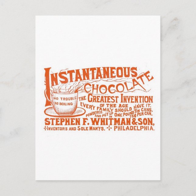 Sofortige Schokolade! Postkarte (Vorderseite)