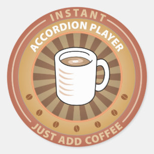 Sofortiger Akkordeon-Spieler Runder Aufkleber