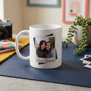 Sofortiger Foto-Stil-Beste-Freunde-Fotovorlage Kaffeetasse