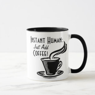 Sofortiger Mensch addieren gerade Kaffee Tasse