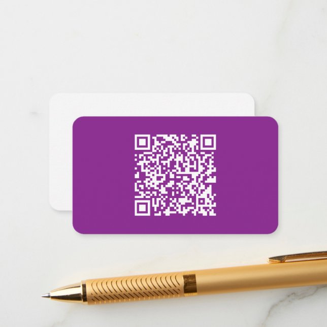 Sofortiger QR-Code mit Ihrer Website-URL | Lila Begleitkarte (Vorderseite/Rückseite Beispiel)