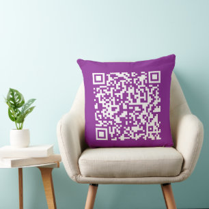 Sofortiger QR-Code mit Ihrer Website-URL   Lila Kissen